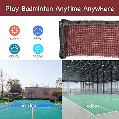 Sanung Badminton Net, Standard Size All-Weather Portable Badminton Net Replacement for Indoor Outdoor Use with Storage Bag