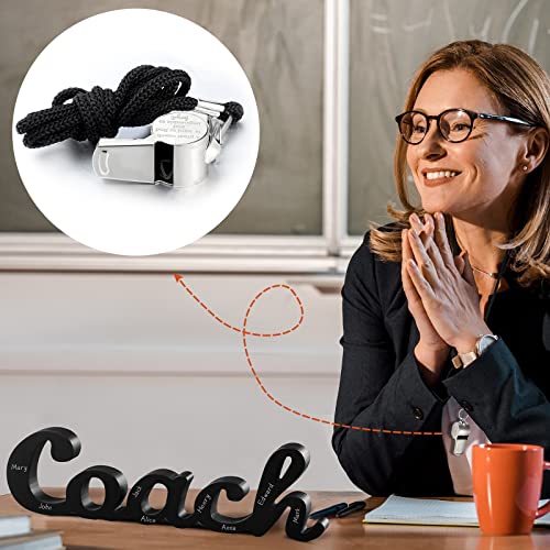 Yalikop 3 Pcs Coach Gifts Football Coach Wood Sign Thank You Whistle Marker Pen Stainless Steel Whistle with Rope for Men Women Soccer Baseball Volleyball Sports Gifts - style: Elegant Style