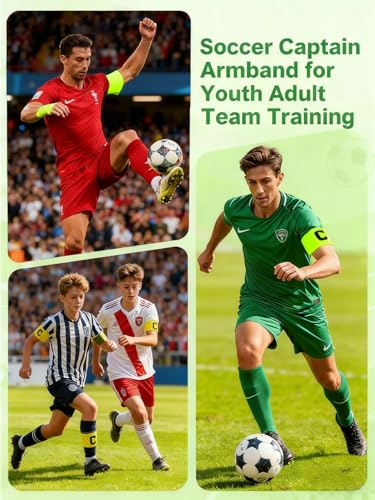 Captain's Armband Soccer Football Rugby Captain Armbands for Youth and Adult,Anti-Drop Design - Pack of 6