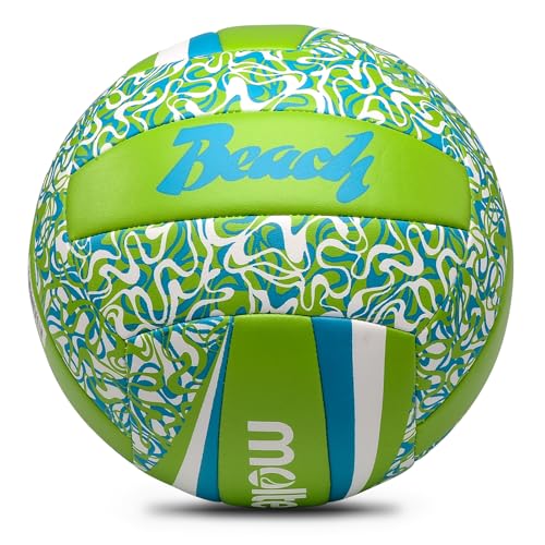 Soft Rubber Lightweight Volleyball for Indoor Training Game Competition, Gym, Outdoor Beach Play, Gift for Kids,Fit for Beginner, Teenager, Adult, 1pcs - color: V5B1503 green