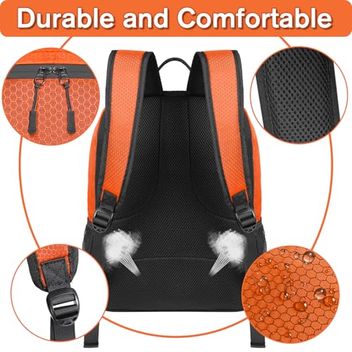 YOREPEK Soccer Backpack,Soccer Bag with Ball Holder, Water resistant Sport Equipment Bags Fit Basketball Volleyball Football - color: Orange