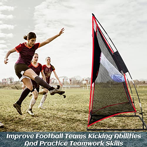 3x6FT Football Net with Throwing Target Strike Zone for Kicking Punting and QB Accuracy Training Portable Football Practice Equipment with Steel Base and Carry Bag - size: 3X6FT with Target