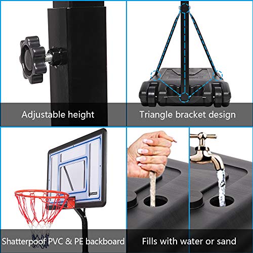 PEXMOR Pool Basketball Hoop & vplleyball Poolside, Portable for Swimming Pool, Upgraded Water Basketball Backboard Stand for Pool Indoor Outdoor - style: Black