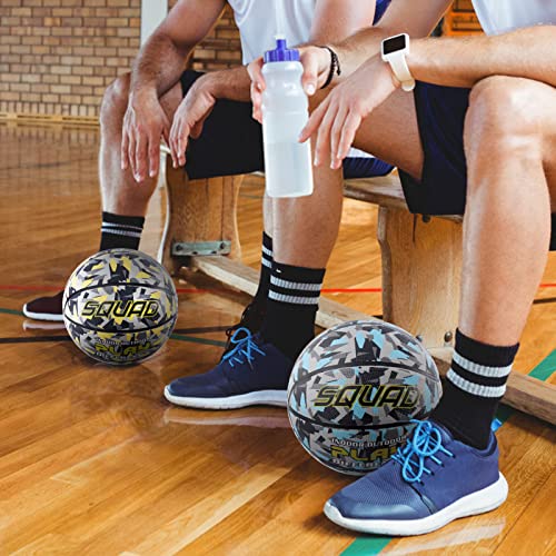 SQUAD NightPlay Reflective Basketball Size 5, Size 7 - Cool Holographic Glow Basketball for Night Game, Ideal Gift for Boys Girls 10-14 Year Old, Cool Teen Toys