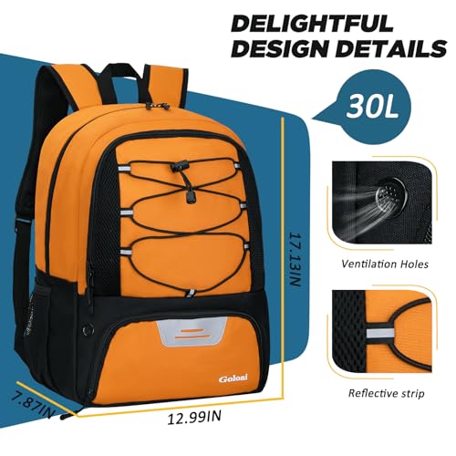 Goloni Soccer Bag, Basketball Bag with Ball Compartment & Shoe Compartment,Large Soccer Backpack for Basketball,Gym，Football - color: Dark Coffee