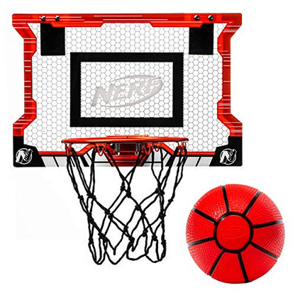 NERF Basketball Hoop Set - Pro Hoop Mini Hoop Set with Mini NERF Basketball - Steel Rim Great for Dunking - color: Red Standard, size: 18" x 12"