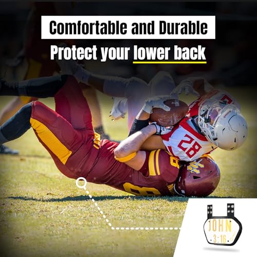O Shield Golden Cross Chrome Football Back Plate, Lower Back Pads for Football Players, Rear Protector, Cross Series - size: Youth (Weight less than 180 Pounds), style: John 3:16 White