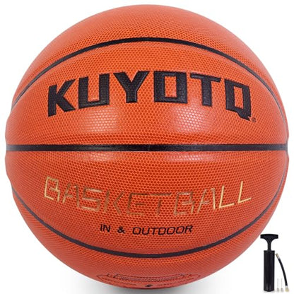 KUYOTQ Kids Toddler Youth Adult Size (3~7) Basketball Thickened Rubber or Leather Small Mini Basketball Soft Touch in & Outdoor Wear Resistant Basketball for Boys Girls Basketball Gifts (Deflated)