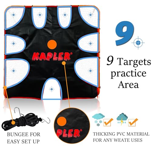 Kapler Lacrosse Goal Shooting Targets - 6x6ft Corner Target for Shooting Practice - Lacrosse Gifts for Boys and Girls - Fits Official Size Goals - style: With 9 Corner Pocket