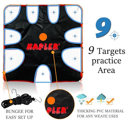 Kapler Lacrosse Goal Shooting Targets - 6x6ft Corner Target for Shooting Practice - Lacrosse Gifts for Boys and Girls - Fits Official Size Goals - style: With 9 Corner Pocket