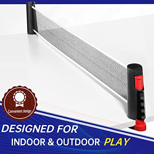 Vector X Table Tennis Net Retractable Table Tennis Net Replacement, Ping Pong Net(Black-Red)