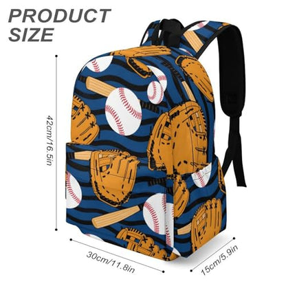 Baseball Glove Bat Ball Travel Backpack Lightweight with Multi Compartment Laptop Bagpack for Women Men Hiking Work