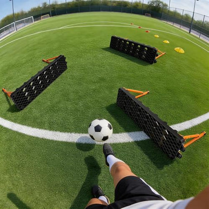 6-in-1 Soccer Rebounder Board with 6 Training Cones, Portable Dual-Surface Kickback Wall with 3 Adjustable Angles (60°/75°/90°) for Passing, First-Touch & Reaction, Backyard Soccer Training Equipment