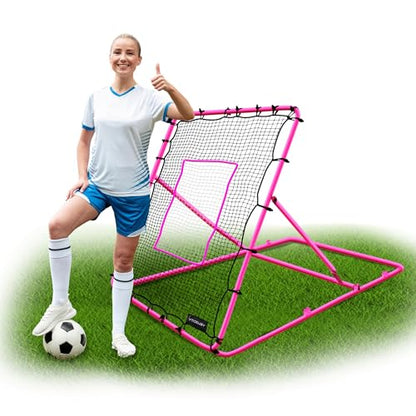 VELOCITY Adjustable Baseball Rebounder Net with 3 Return Angles, 4x4.5 Feet Soft Ball and Baseball Net for Skill Development Multi Sport Pitchback Feilding Trainer for Solo Practice