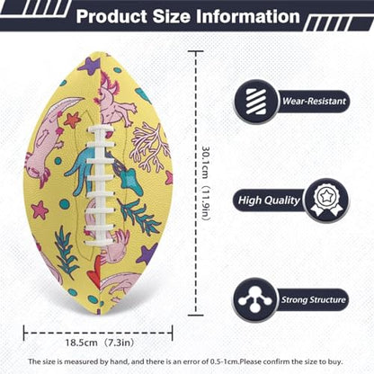 SYtrade Recreational Football Game Footballs PU Composite Leather Footballs for Training Indoor Outdoor - color: Axolotl Starfish Yellow