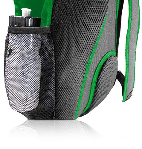 Soccer Backpack with Ball Holder Compartment - for Boys & Girls | Bag Fits All Soccer Equipment & Gym Gear (Black) - color: Green