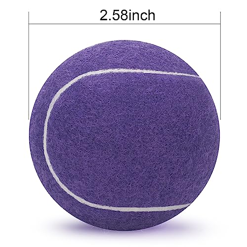 SUNEZLGO 12 Pack Tennis Balls, Advanced Pressure Training Tennis Balls Practice Balls, Tennis Balls for Dogs, Thickened Tennis with Mesh Bag for Transport, Beginner Exercise Ball, Sturdy High Elastic - color: Purple