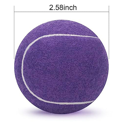 SUNEZLGO 12 Pack Tennis Balls, Advanced Pressure Training Tennis Balls Practice Balls, Tennis Balls for Dogs, Thickened Tennis with Mesh Bag for Transport, Beginner Exercise Ball, Sturdy High Elastic - color: Purple