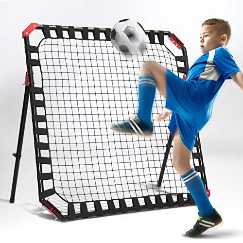 Soccer Rebound Net - Skill Training Gifts, Aids & Equipment for Kids & Teens | Portable Kick-Back Rebounder, Football Team Exercises & Solo Practice