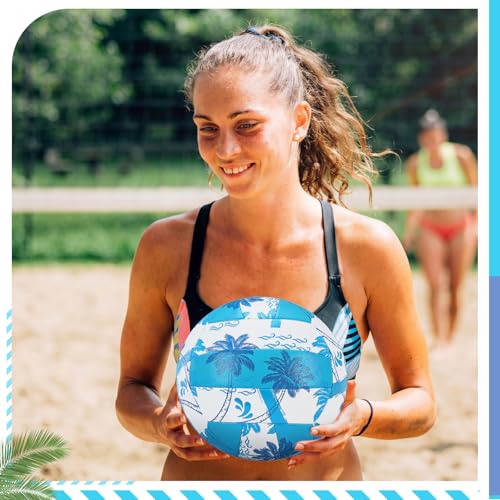 Jenaai 8.5 Inch Waterproof Water Volleyball for Pool with Pump All-Purpose Soft PU Beach Volleyball for Adults Swimming Pool Summer Game Accessories Outdoor and Indoor