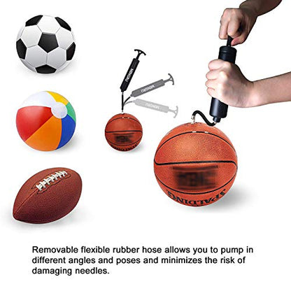 Ball Pump for Basketball, Soccer, Volleyball, Rugby, Water Polo Ball & Other Inflatables Air Pump, Needles and Nozzles Included - color: 3 PACK - BLACK