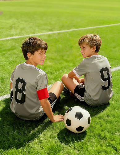 Captain's Armband Soccer Football Rugby Captain Armbands for Youth and Adult,Anti-Drop Design - Pack of 6 - color: 6 Red /No C