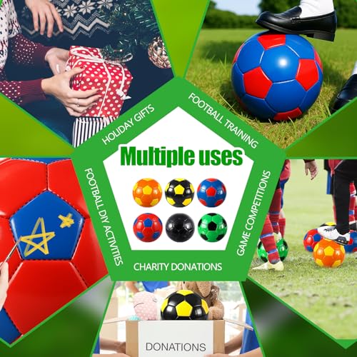 Realspring 6 Pcs Soccer Balls Bulk Official Size 3 4 5 with Pump Needle Storage Bag Soccer Balls for Youth Outdoor Training Practice Game Sport Gift Back to School