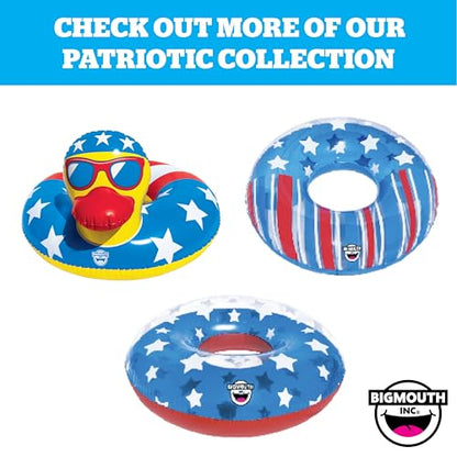 Star Spangled Splash Water Football Inflatable Pool Toy, Patriotic Red White and Blue Water Football for Pool Games, Beach Play, Lake Fun, Backyard Summer Toys for Kids and Adults