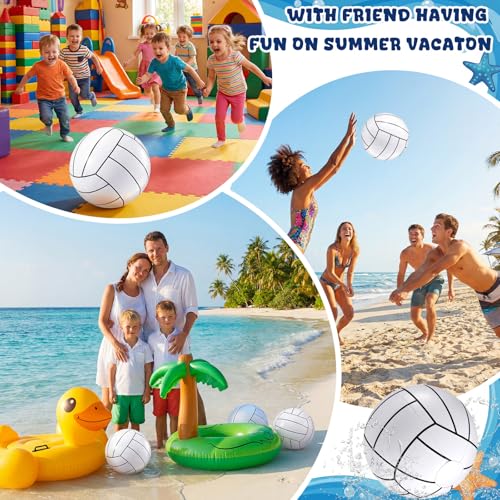 Sosation 8 Pcs Inflatable Sports Balls 16 Inch Inflatable Beach Ball Blow up Sports Party Decorations Swimming Pool Summer Pool Toys for Indoor Outdoor Beach (Volleyball) - style: Volleyball