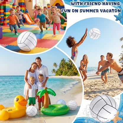 Sosation 8 Pcs Inflatable Sports Balls 16 Inch Inflatable Beach Ball Blow up Sports Party Decorations Swimming Pool Summer Pool Toys for Indoor Outdoor Beach (Volleyball) - style: Volleyball