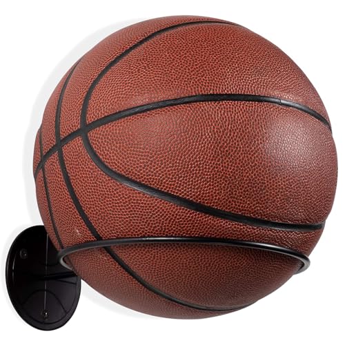Wallniture Sporta Wall Mounted Ball Storage Sports Ball Holder Rack Display Storage Steel (Black) - color: Black