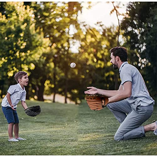Baseball Glove,Baseball Softball Mitt with Ball for Kids Youth Adults Training and Beginner,Right Hand Throw,Left Hand Glove - color: Brown, size: 9.5"