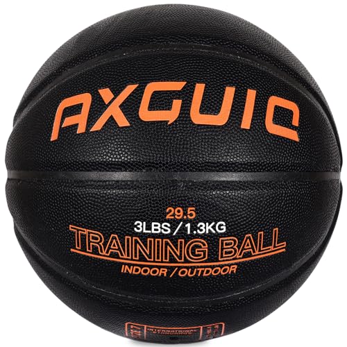 3LBS/2.2LBS Weighted Heavy Basketball 29.5/28.5" Training Equipment for in& Outdoor Improving Dribble Up Handling Dribbling, Passing&Rebounding Skills Weighted Training Basketball (Size 7/6) - color: 3LBS Black,Orange Weighted Basketball, size: Size 7 Adu