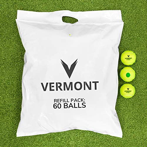 Vermont Tennis Balls | ITF Approved Mini Tennis Balls – Pressureless Training Balls [Bulk Buy Tennis Balls] - color: Training Balls, size: 60-Ball Refill (No Bucket)