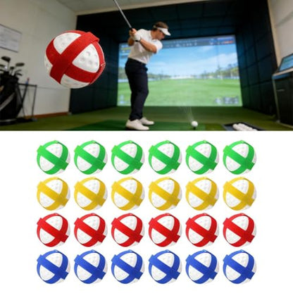 Mini Hook and Loop Balls 24-Pack, 1.65 Inch Small Sport Balls for Golf Training, Party Games, Portable Toy Gifts for Kids and Adults