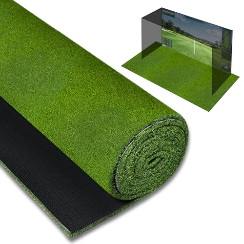 Golf Simulator Turf Mat, 15 mm 8/10/12ft Golf Mat for Indoor Home Setups, Golf Putting Mats Practice Outdoor Training Golf Hitting Mat for Putting Practice Football Sports Gym Backyard