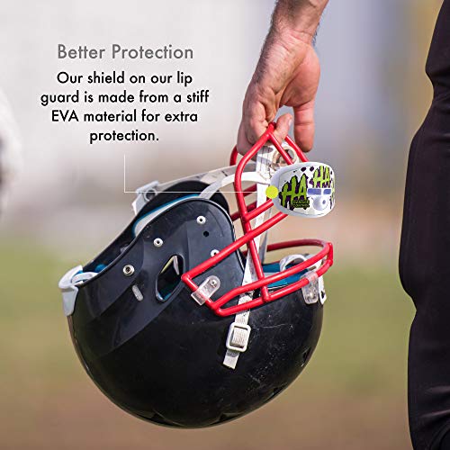 DAMAGE CONTROL Pacifier Mouthpiece – Football Mouthguard with Helmet Strap, Protects Teeth, Jaw & Mouth – Mouth Piece for Sports, No Boiling, Allows Airflow – Gear for Adults & Youth (HA HA HA) - color: Ha Ha Ha