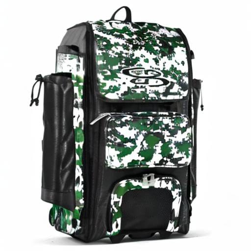 Boombah Catchers Superpack Hybrid Rolling Digital Camo Bat Bag - Multiple Colors - Wheeled & Backpack Version - color: Black/Dark Green