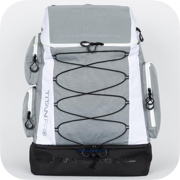 TP Titan Pickleball Backpack, 56L Pickleball Bag Holds 6 Paddles, Ventilated Shoe Compartment, Water-Repellent, Padded Straps, Fits Men & Women