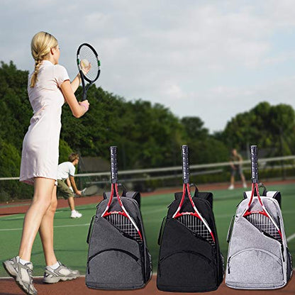 QCWN 2 Raquet Tennis Bag,Tennis Bags For Men Women,Tennis Backpack,Durable Tennis Bookbag,Tennis Pickleball Bag,Tennis Bag Waterproof,Raquet Carrier for Balls, Pickleball Paddles, Badminton Rackets - color: Black