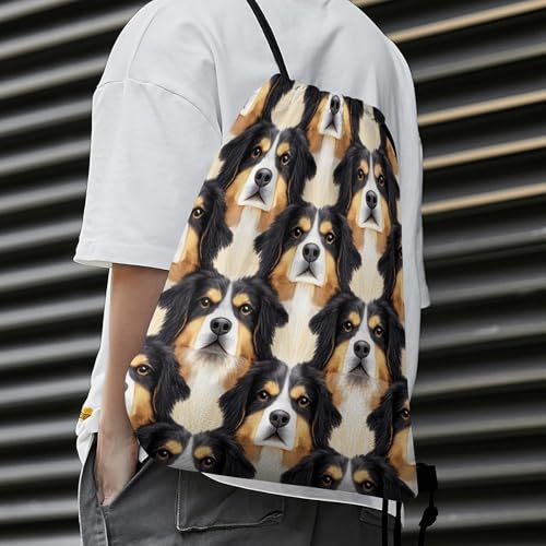 Beam Backpack Drawstring Sack Large Capacity for Soccer Basketball Sports Workout Equipment Travel, Rottweilers And Thistles Bags - color: Picture (1008)