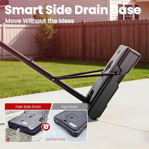Feelwin Basketball Hoop, Portable Adjustable Height Basketball Goal with Wheels in Driveway, Backyard & Outdoor for Kids Youth and Adults - size: 45in Backboard