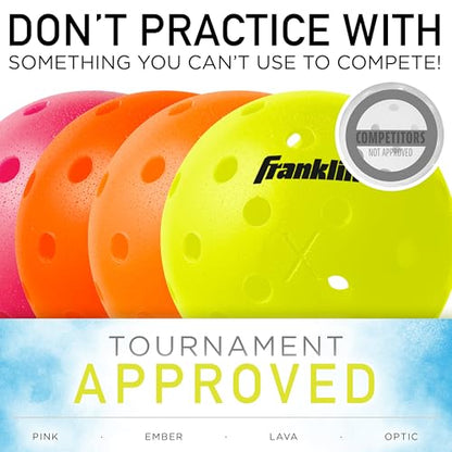 Franklin Pickleball 2 Player Carbon Fiber Paddle and X-40 Pickleball Set - (2) Carbon Fiber Paddles - (4) X-40 Balls - USA Pickleball Approved - style: Orange