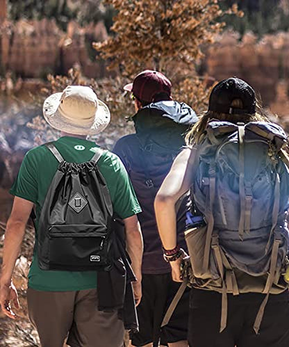 Peicees Waterproof Drawstring Sport Bag Lightweight Sackpack Backpack for Men and Women | Waterproof