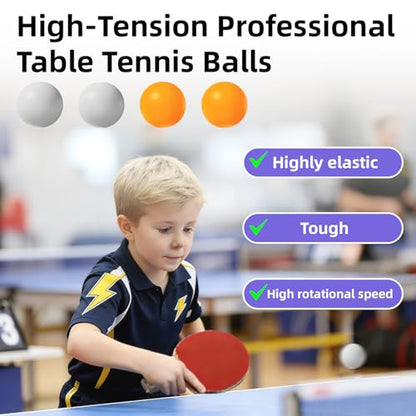 Table Tennis Paddle Case with 6 Table Tennis, Case Fits for 2 Paddles and 6 Balls, Cyber Shape Hard Cover Large Capacity Container Bag, Waterproof and shockproof