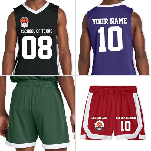 Personalize Your Own Team Basketball Jersey with Your Custom Name and Number Adult Youth Sports Tee - color: Black, size: Small