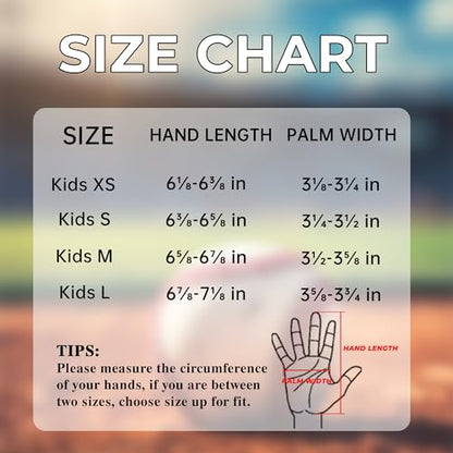 AIGEVTURE Baseball Bating Gloves Adult Youth Baseball Softball Batting Gloves Adult Kids Boys Girls - color: Black and Red, size: Kids X-Small