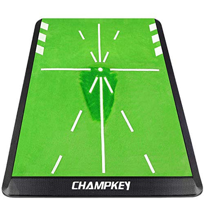 CHAMPKEY Heavy-Duty Golf Hitting Mat - Swing Path Feedback Golf Practice Mat - Ideal for Indoor and Outdoor Training - size: 13" x 17", style: Golf Mat