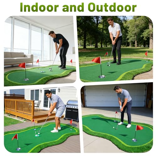 Bearwill Golf Putting Green,5ft x 10ft Golf Practice Putting Mat,Professional Large Golf Training Mat for Indoor Outdoor Garage Backyard