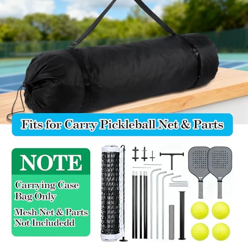 Klmnop Pickleball Net Storage Bag - Portable Drawstring Duffle Carry Bag for Pickleball Net System, Heavy Duty Replacement Holder for Indoor Outdoor Driveway Backyard Court Equipment, No Net